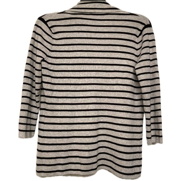 Gray and Black Striped Cardigan Sweater NWOT - Picture 5 of 5